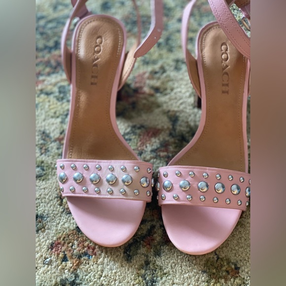 Coach Pink Paige Studded Sandal Heel size 7 - NWOT - Picture 3 of 15